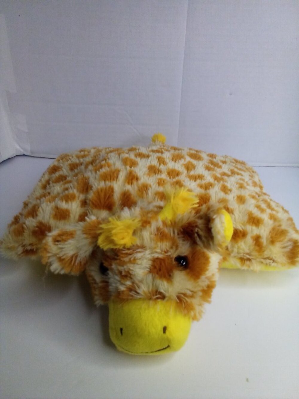 Pillow Pets Peewee Giraffe Plush Stuffed Animal Foldable 13" Yellow Brown